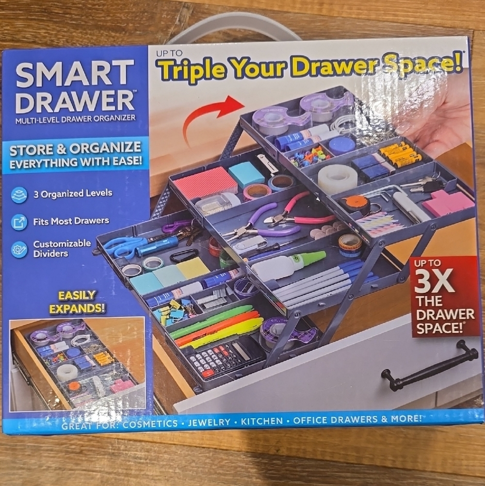 Smart Drawer Multi-Level Organizer - Blue Store